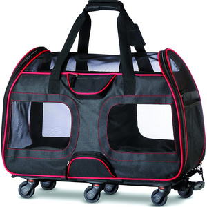 FREE SAMPLE Pet Carrier with Removable Wheels Soft Sided Airline Approved Small Dog and Cat Carrying Bag