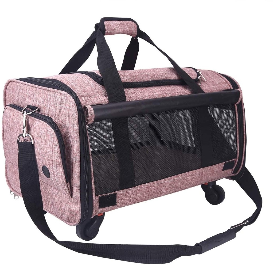 FREE SAMPLE Pet Carrier Airline Approved Soft-Sided Dog Travel Carriers with Removable Wheels Perfect Cats Pups Small Animals