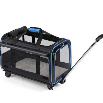 FREE SAMPLE Pet Wheels Rolling Carrier Removable Wheeled Travel Carrier for Pets up