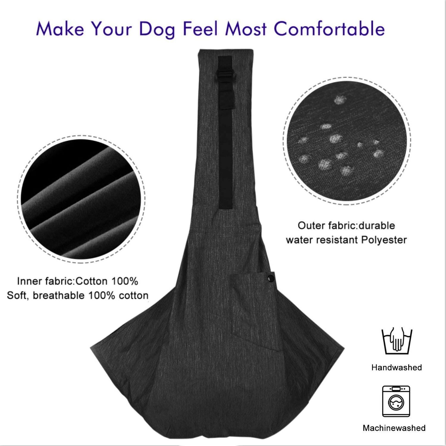 FREE SAMPLE Pet Sling Carrier for Dog Cat Small Medium Large Dog Larger Size Hand Free Carrier Bag for Daily Walk Outdoor