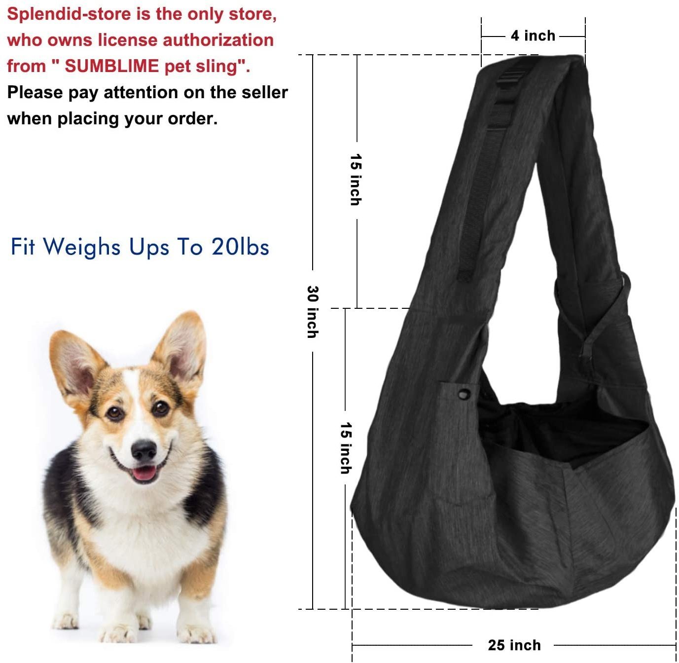 FREE SAMPLE Pet Sling Carrier for Dog Cat Small Medium Large Dog Larger Size Hand Free Carrier Bag for Daily Walk Outdoor