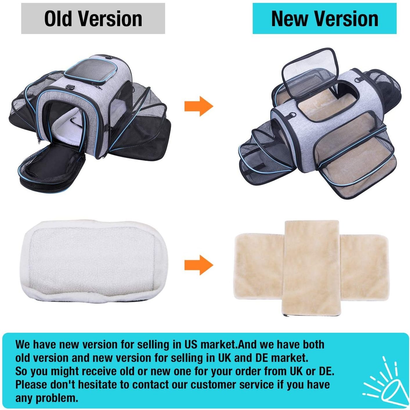 FREE SAMPLE 4 Sides Expandable Pet Carrier Airline Approved Soft-Sided Dog Cat Carrier Bag with Fleece Pad for Cats Puppy