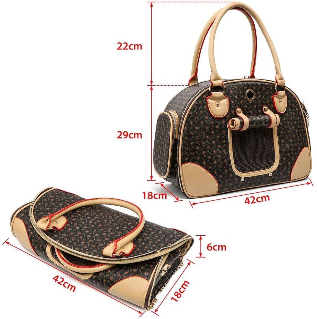 FREE SAMPLE Fashion Pet Carrier Dog Carrier Purse Dog Foldable Handbag Pet Tote Bag for Cat Puppy and Small Dog Airline Approved