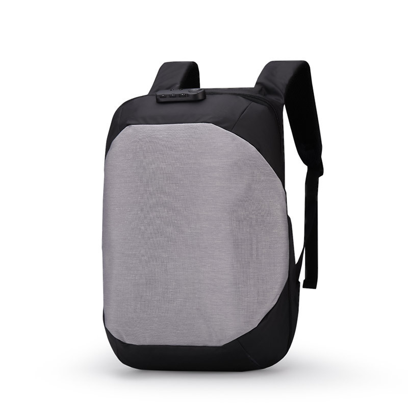 grey laptop 17.3 inch anti theft Lock backpack bag  power in eavas bags for ladys and man usb charge simple bag