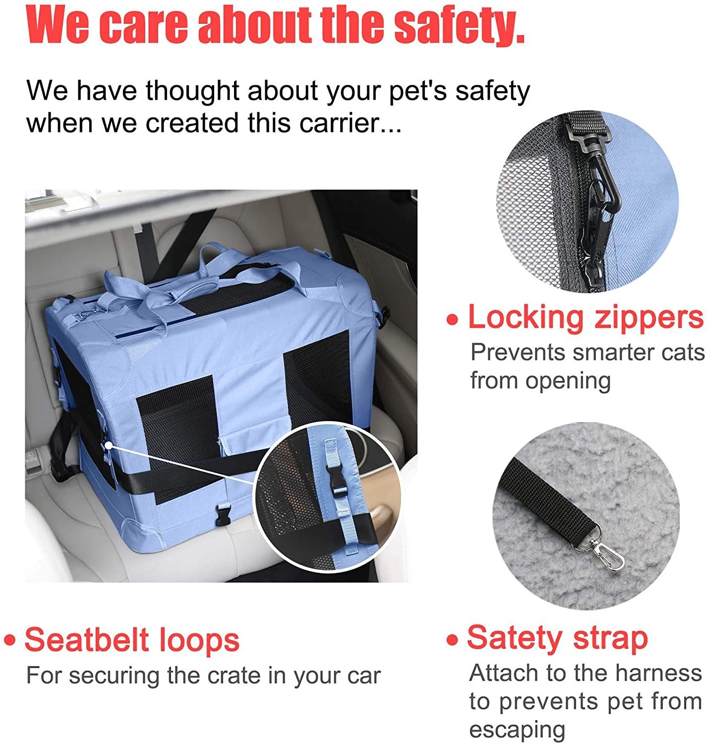 FREE SAMPLE Large Cat Carrier Soft-Sided Portable Pet Crate for Car Traveling with Collapsible Litter Box and Bowl Pet Cage