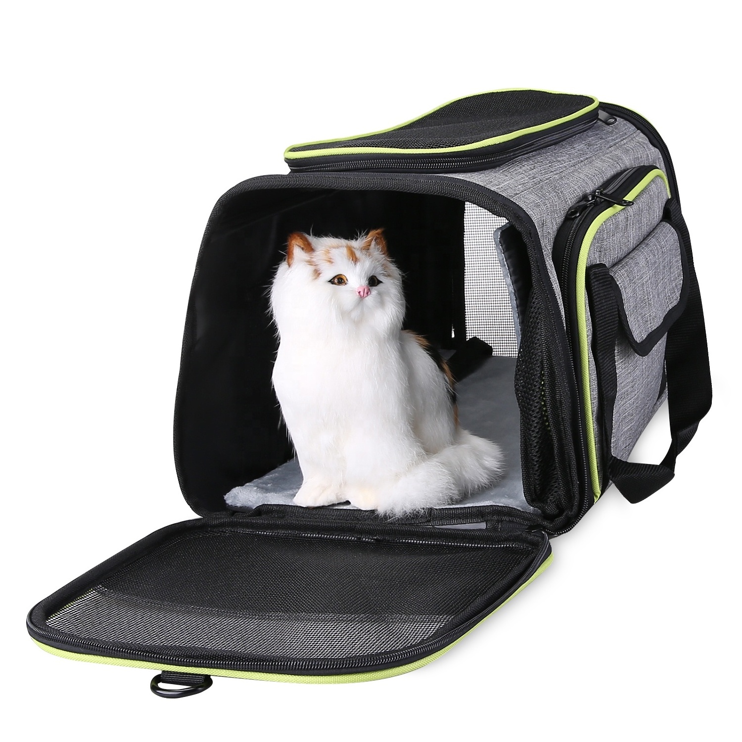 FREE SAMPLE Wholesale Canvas Foldable Travel Airline Approved Pet Carrier Tote Bag for Dog Cat 2021 New Pet Storage Bag