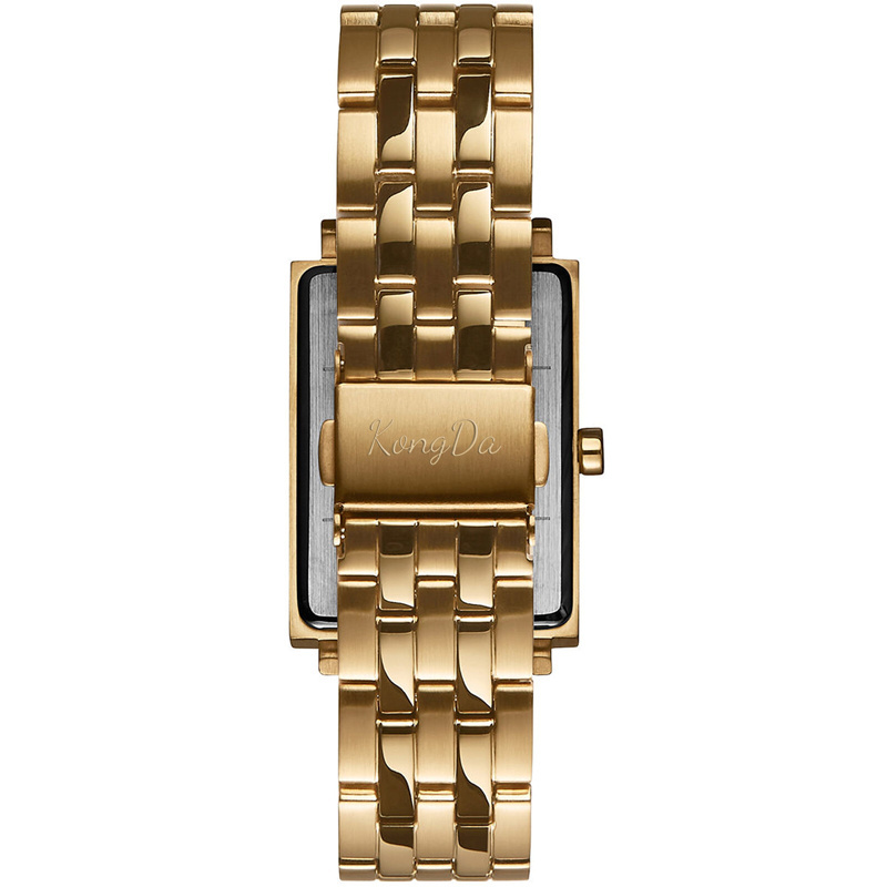 Hot Sale Quartz Watch Gold 316L Stainless Steel Ladies Watch Black Square Face Dual Hands and 5ATM Date Watches Wholesale