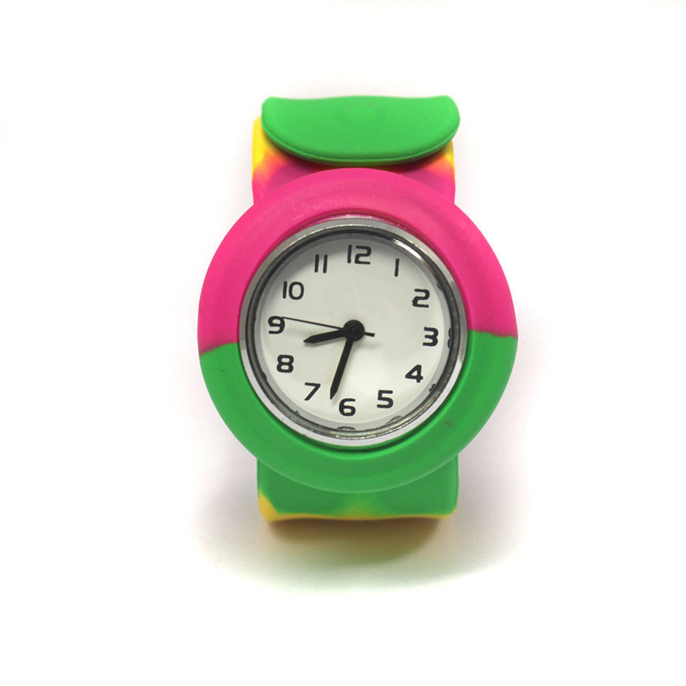 OEM Fashion Stylish Silicone Jelly Kids Personalized Slap Rubber Strap Mix Colorful Gift Quartz Slap Kids Watch