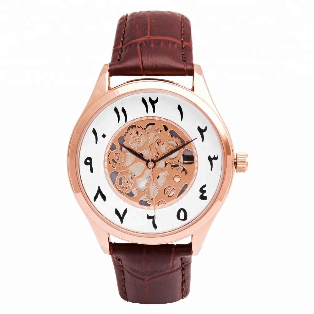 Custom Skeleton No Tactile Arabic Number Watch for women