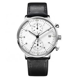 Black leather white dial Quartz watch sr626sw price Japan movt Quartz watch stainless steel back men Quartz watch