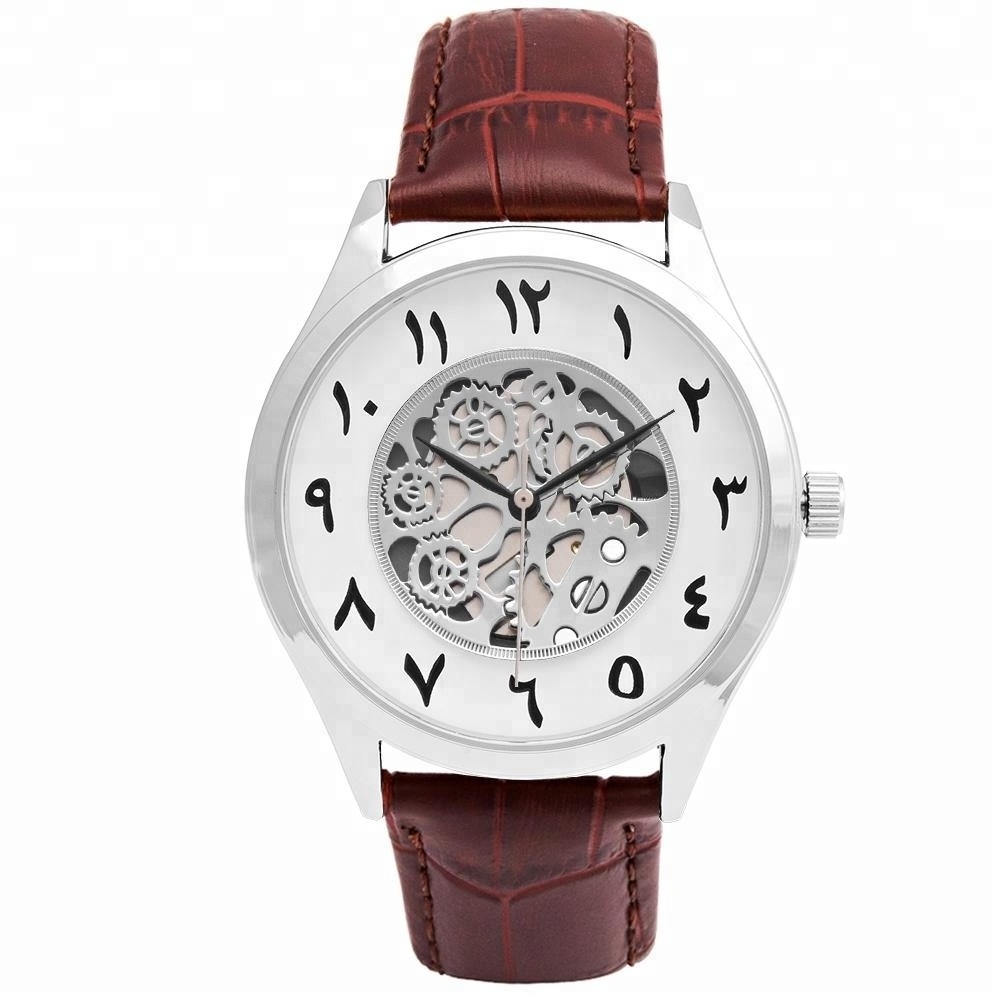 Custom Skeleton No Tactile Arabic Number Watch for women