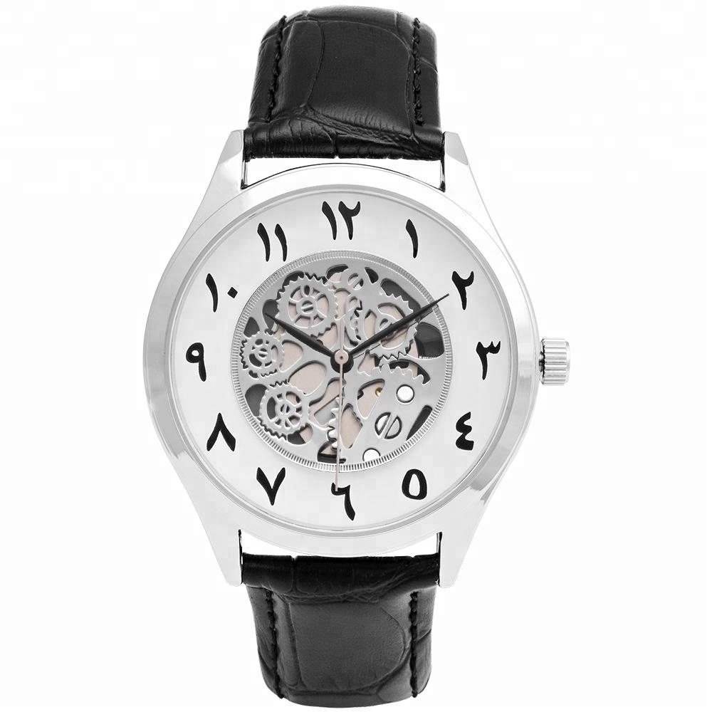 Custom Skeleton No Tactile Arabic Number Watch for women