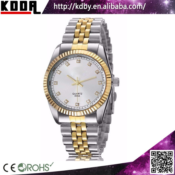 Roles watches men gold luxury stainless steel silver and gold tone rhinestone clock regal watches men