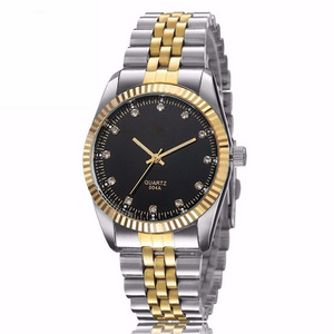 Roles watches men gold luxury stainless steel silver and gold tone rhinestone clock regal watches men