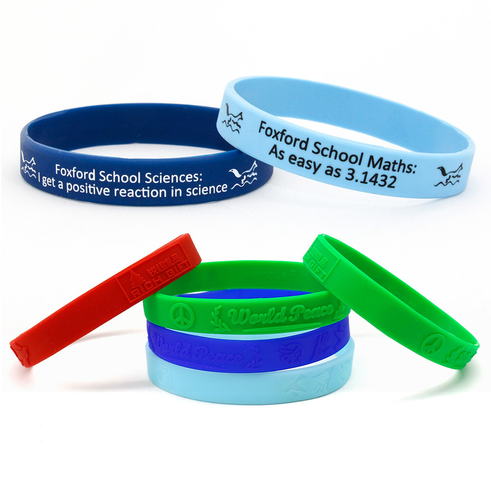 Wholesale Manufacturer Eco-Friendly Printed Custom Silicone Wristband Glitter Silicone Bracelets