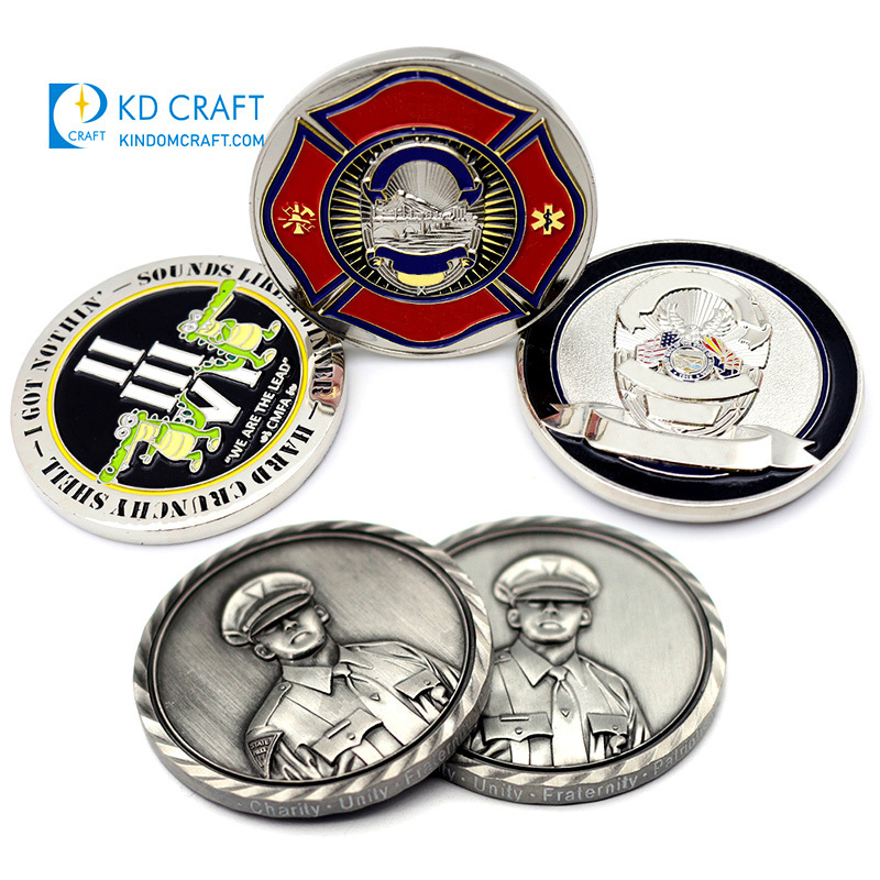 Personalized custom logo metal zinc alloy embossed 3D commemorative challenge coin for collection