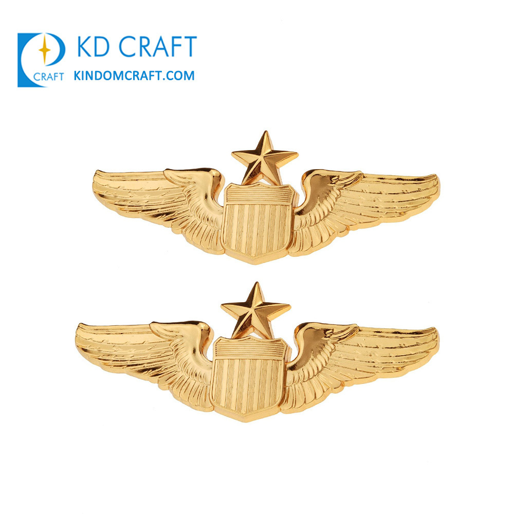 Made in china custom shaped metal zinc alloy embossed 3D gold plated airplane scout aircraft lapel pin