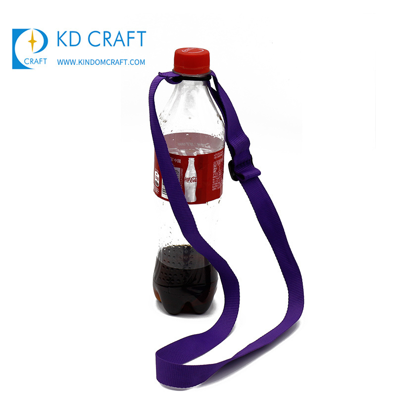 Custom quality polyester thermal neck strap customizable adjustable length recycled wine beer water bottle holder lanyard