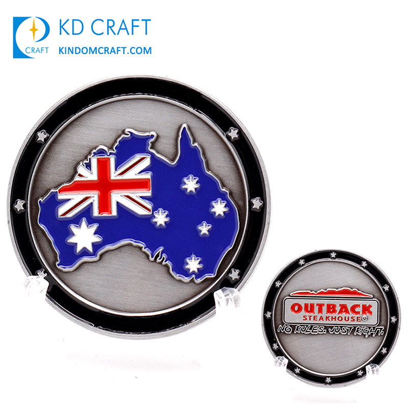 Personalized custom logo metal zinc alloy embossed 3D commemorative challenge coin for collection