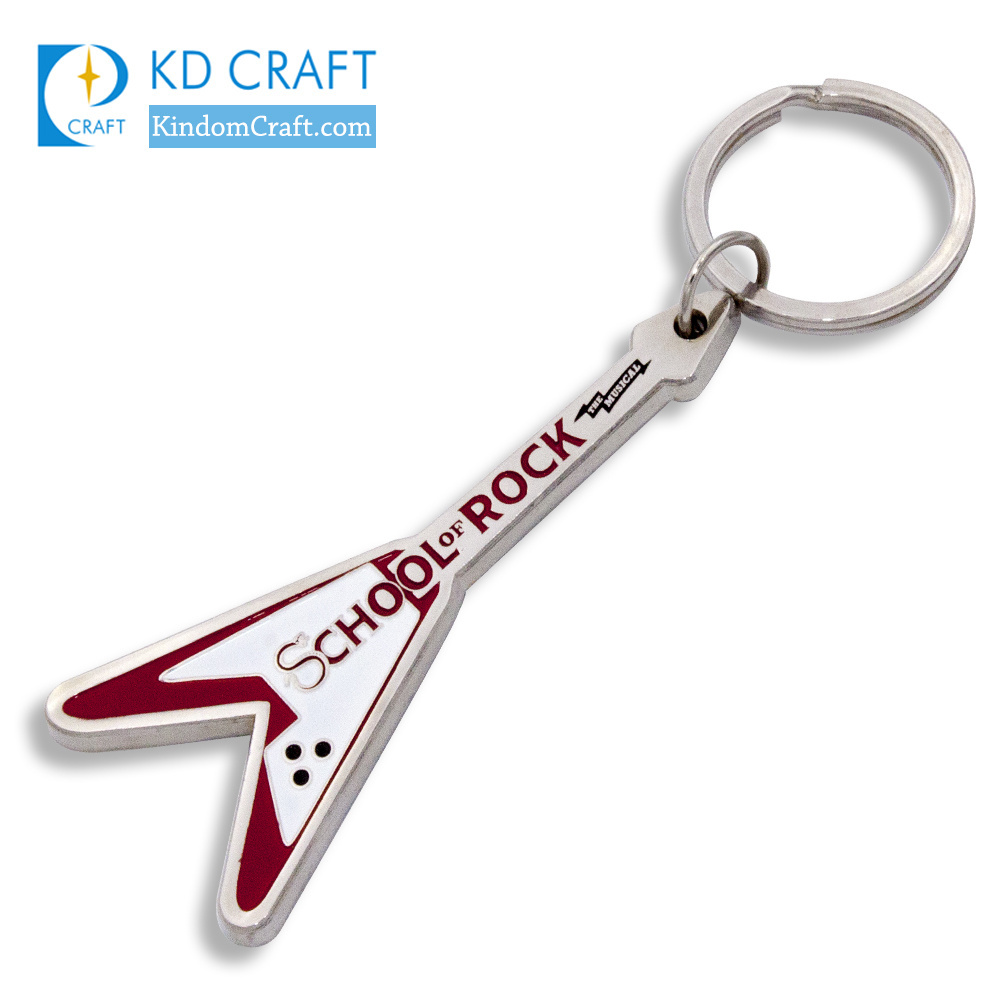 Supply custom zinc alloy printing epoxy branded promotional sports club team souvenir metal spinning keychain