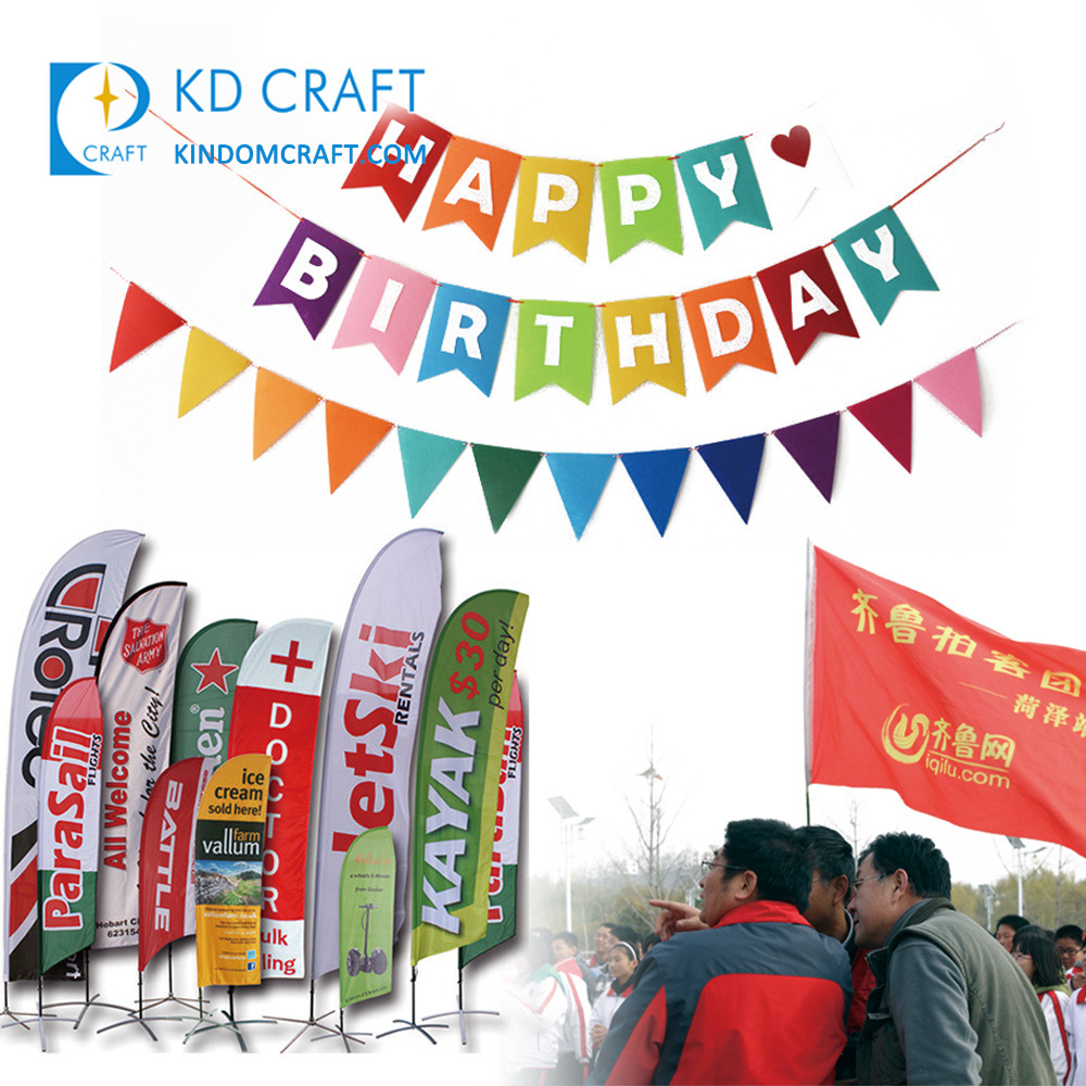 Factory supply custom colorful digital printing happy birthday party banners with own logo for sale