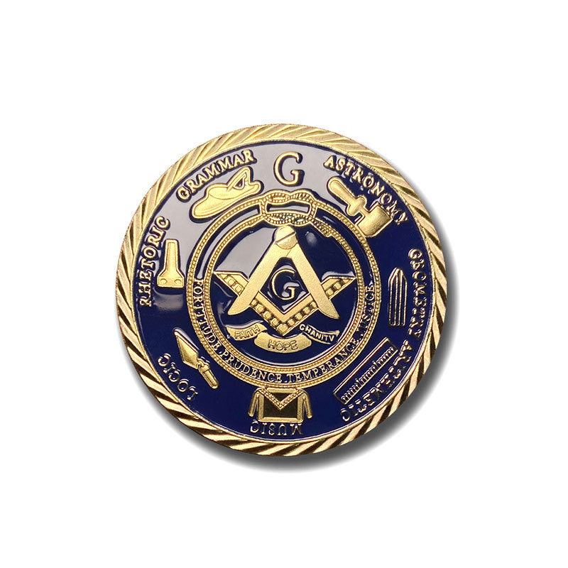 Customized metal 3d enamel souvenir gift custom-made freemasonry free mason masonic challenge coin