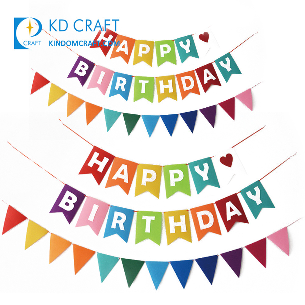 Factory supply custom colorful digital printing happy birthday party banners with own logo for sale