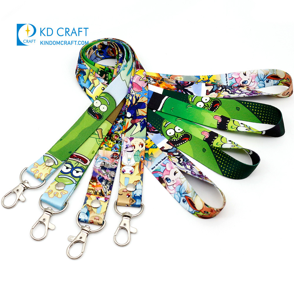 Wholesale personalizado plain retractable printed logo nylon polyester neck strap sublimation custom lanyard with buckle