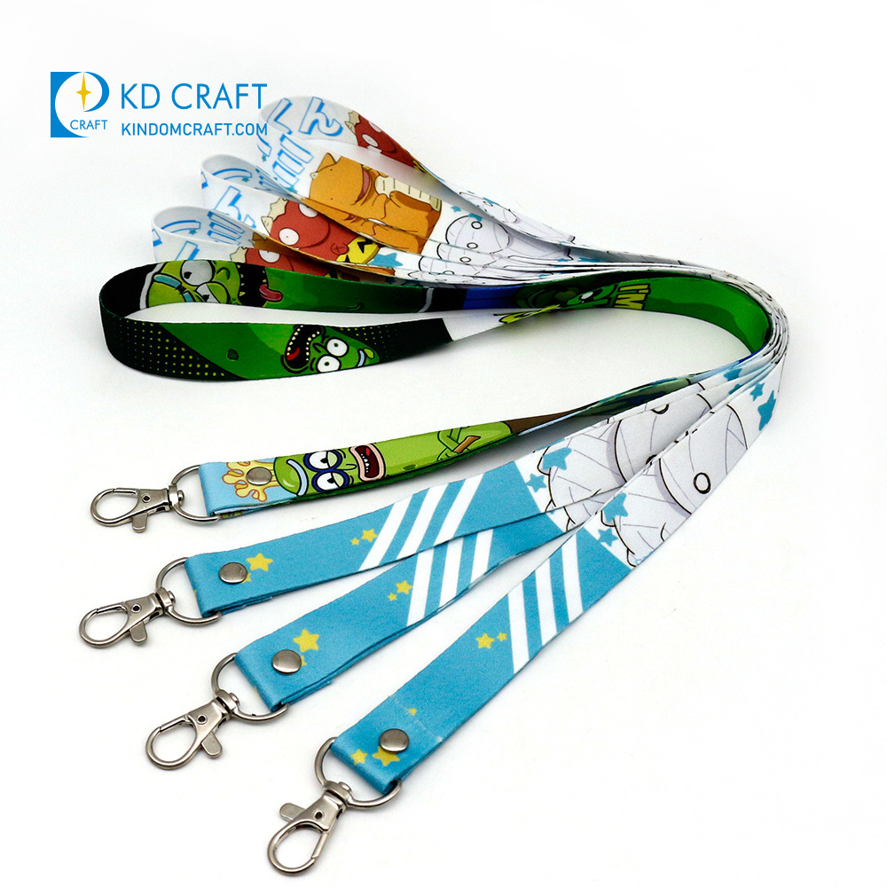 Wholesale personalizado plain retractable printed logo nylon polyester neck strap sublimation custom lanyard with buckle