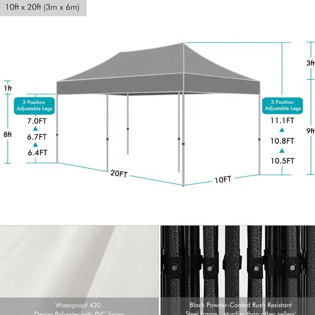 Large portable commercial gazebo tent 6x3 for sale outdoor garden tent gazebo