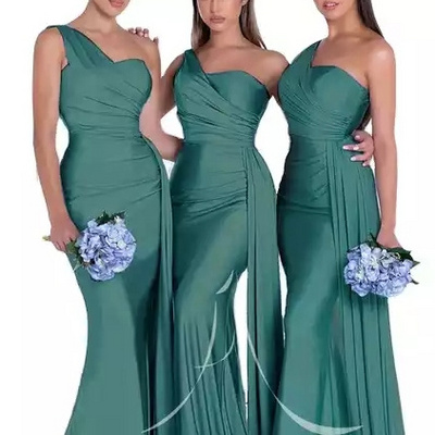 2022 women ladies elegant women clothing dresses long satin Mermaid weddings party bridesmaid dress