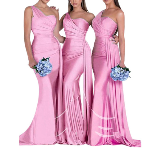 2022 women ladies elegant women clothing dresses long satin Mermaid weddings party bridesmaid dress