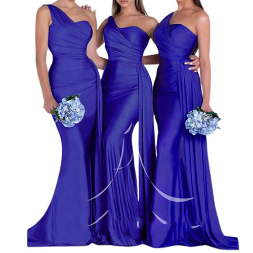 2022 women ladies elegant women clothing dresses long satin Mermaid weddings party bridesmaid dress