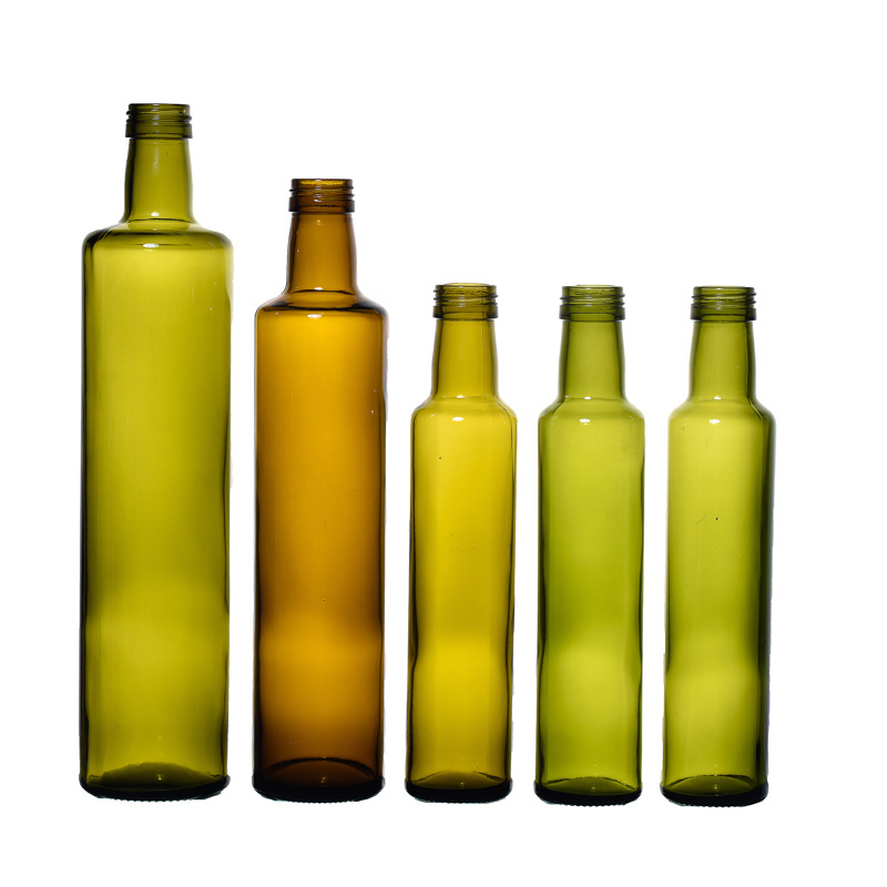 KDG Brand 100ml 250ml 500ml 750ml 1000ml Glass Amber Olive Oil Bottles Round and Square Shape Cooking Oil Bottles Wholesale