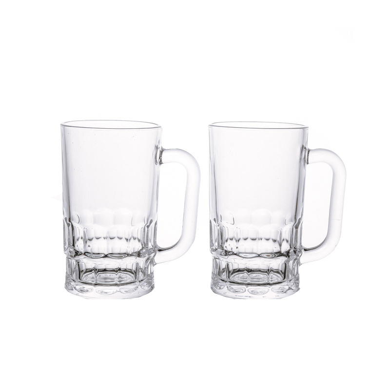 KDG Brand China glass cup manufacturer empty transparent 350ml custom glass cup with handle