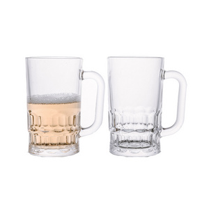 KDG Brand China glass cup manufacturer empty transparent 350ml custom glass cup with handle