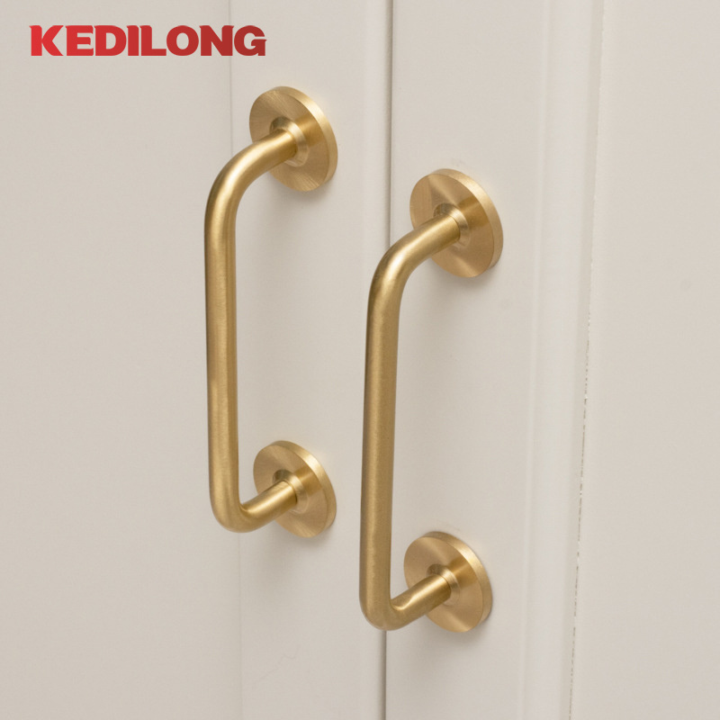 High Quality Vintage Gold 5 inch Furniture Kitchen Solid Brass Cabinet Drawer High-grade Handle Knob Pull L1091