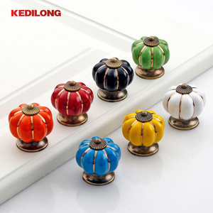 Furniture hardware children's room seven color handle cabinet ceramic knob drawer wardrobe pumpkin handle