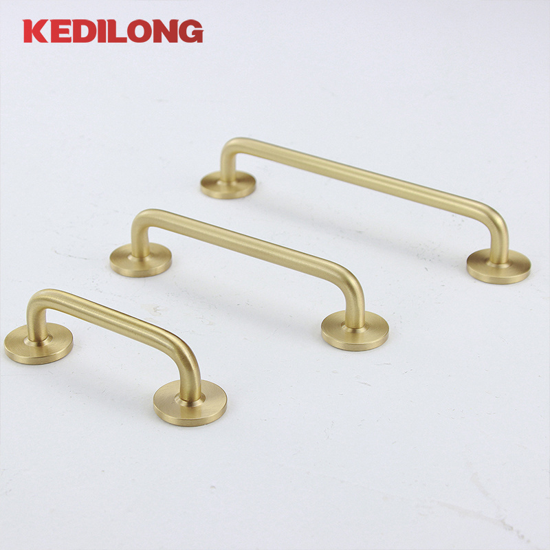 High Quality Vintage Gold 5 inch Furniture Kitchen Solid Brass Cabinet Drawer High-grade Handle Knob Pull L1091