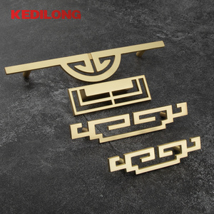 Furniture hardware zinc alloy cabinet door decorative handle gold OEM custom European style knob drawer hollow handle