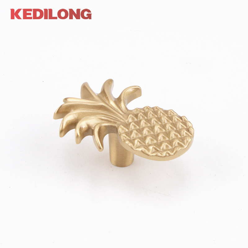 Furniture hardware modern simple brass pineapple pull handle kitchen cabinet drawer door knob European copper handle L5034