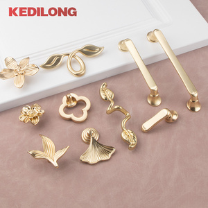 Modern Minimalist Zinc Alloy Cabinet Handle European Light Luxury Gold Knob Kitchen Bathroom Office Living Room Drawer Pull