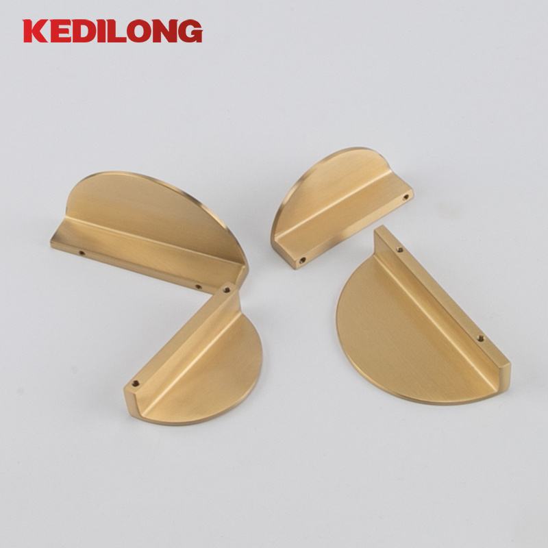 Brass Flat Half Round Moon Furniture cabinet wardrobe drawer pulls brass handles hardware home decoration kitchen handle