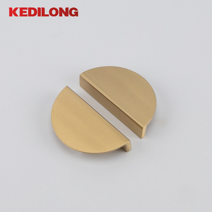 Brass Flat Half Round Moon Furniture cabinet wardrobe drawer pulls brass handles hardware home decoration kitchen handle