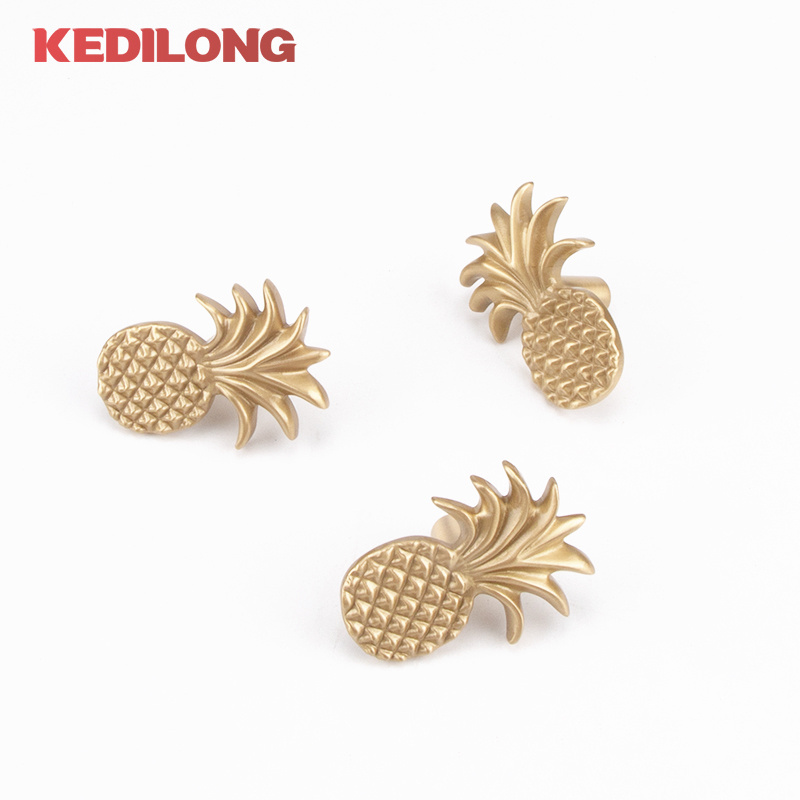 Furniture hardware modern simple brass pineapple pull handle kitchen cabinet drawer door knob European copper handle L5034