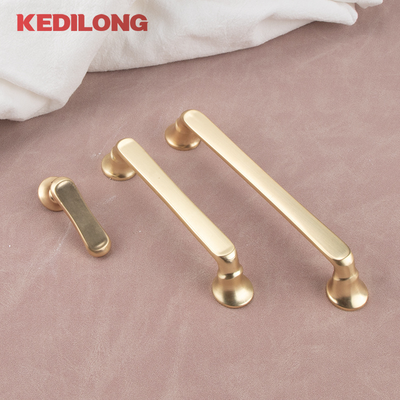 Modern Minimalist Zinc Alloy Cabinet Handle European Light Luxury Gold Knob Kitchen Bathroom Office Living Room Drawer Pull