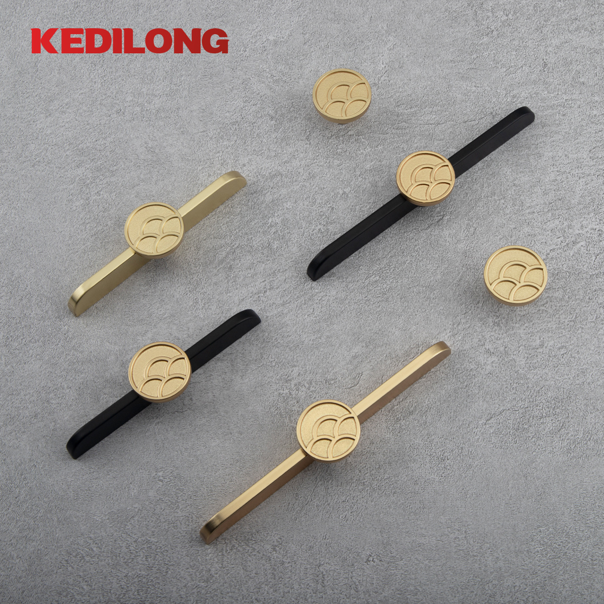 Factory direct selling modern minimalist black gold light luxury handle cabinet wardrobe drawer dressing table knob