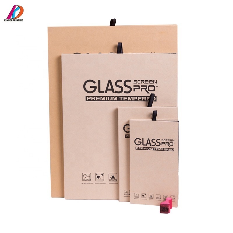 Hanging style paper box packaging for tempered glass screen protector