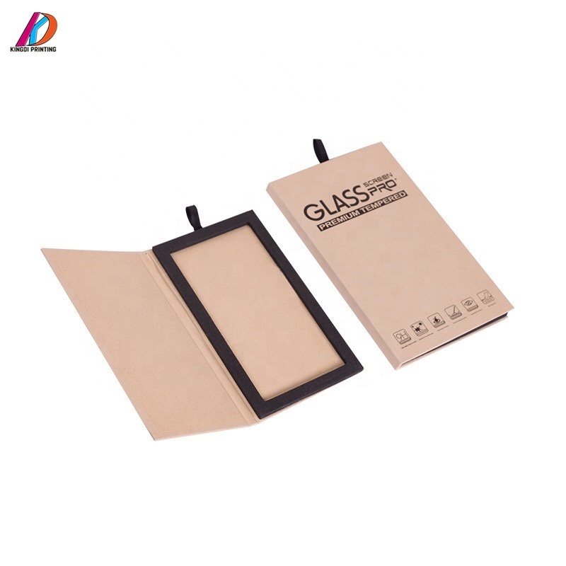 Hanging style paper box packaging for tempered glass screen protector