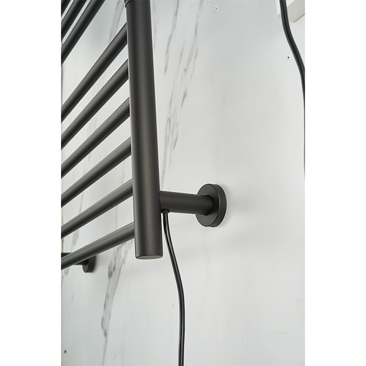 bathroom accessories electric towel dryer wall-mounted heated towel rack stainless steel towel warmer rail